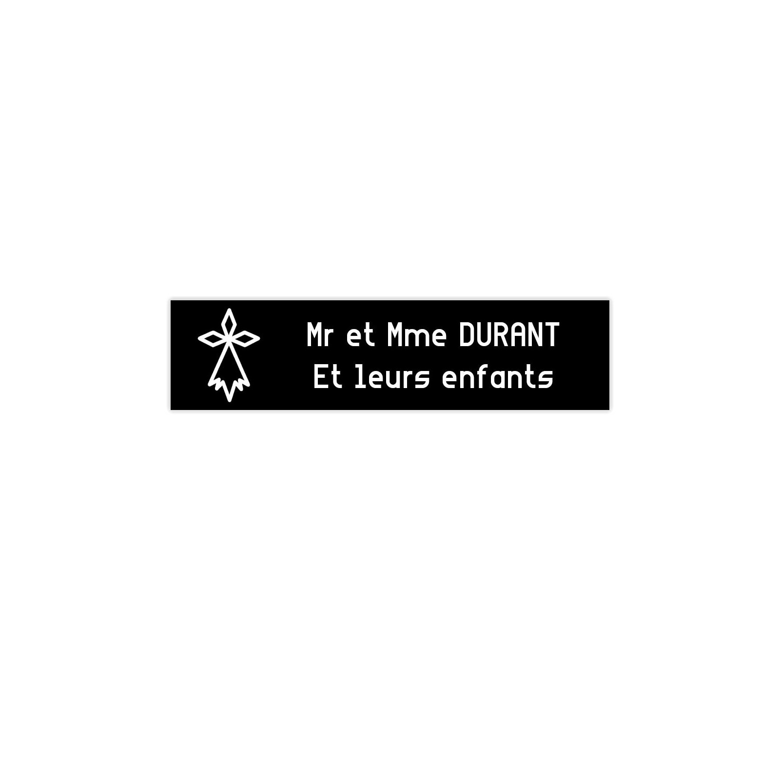 Plaque de boîte aux lettres avec emblème des régions | 2 lignes