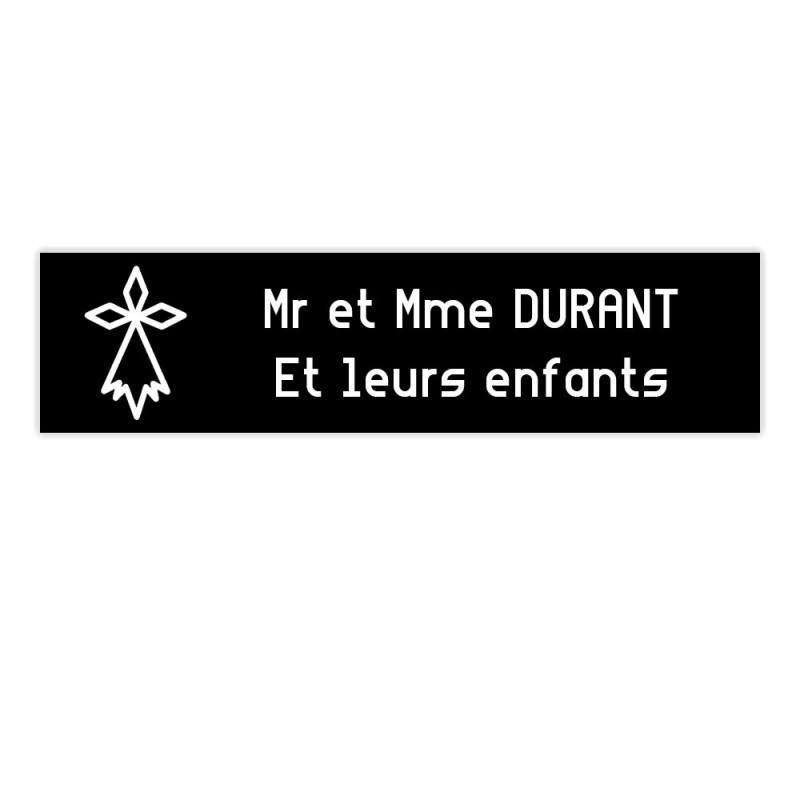Plaque de boîte aux lettres avec emblème des régions | 2 lignes Plaque de boîte aux lettres avec emblème des régions | 2 lignes