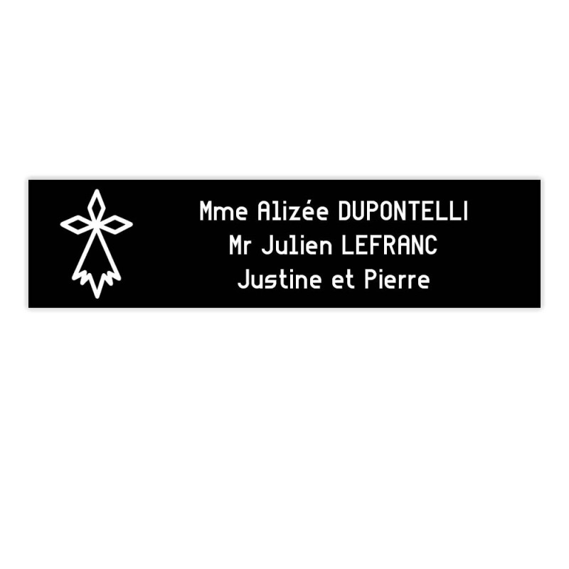 Plaque de boîte aux lettres avec emblème des régions | 3 lignes Plaque de boîte aux lettres avec emblème des régions | 3 lignes