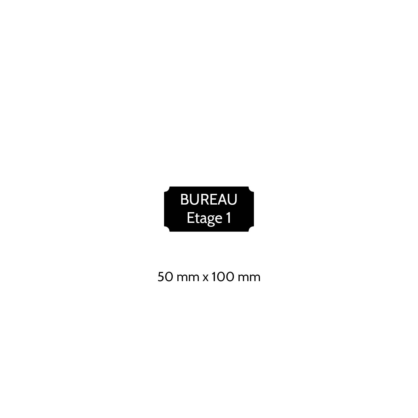Plaque de porte gravée - 50 x 100 mm | Rectangle classique