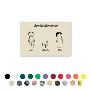 Plaque de maison Family | 3 membres