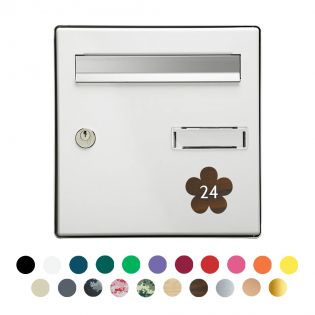 Numéro fantaisie personnalisable pour boîte aux lettres | Fleur