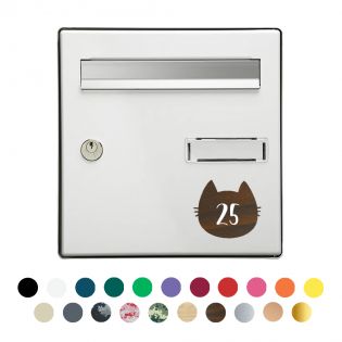 Numéro fantaisie personnalisable pour boîte aux lettres | Chat