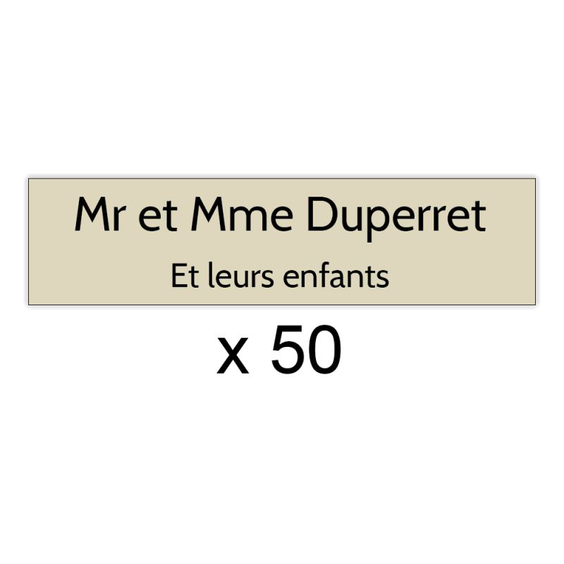 Lot de 50 plaques pour boîte aux lettres - Decayeux 100 x 25 mm