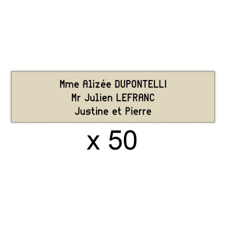 Lot de 50 plaques pour boîte aux lettres - Decayeux 100 x 25 mm
