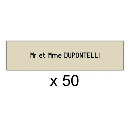 Lot de 50 plaques pour boîte aux lettres - Decayeux 100 x 25 mm
