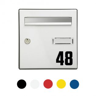 Chiffre adhésif numéro de rue pour boite aux lettres - Hauteur 5 cm - Modèle CAPTAIN