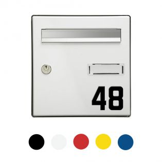 Chiffre adhésif numéro de rue pour boite aux lettres - Hauteur 5 cm - Modèle GRATIS