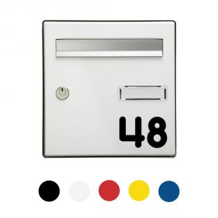 Chiffre adhésif numéro de rue pour boite aux lettres - Hauteur 5 cm - Modèle MONOROUND