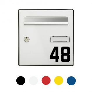 Chiffre adhésif numéro de rue pour boite aux lettres - Hauteur 7 cm - Modèle GRATIS
