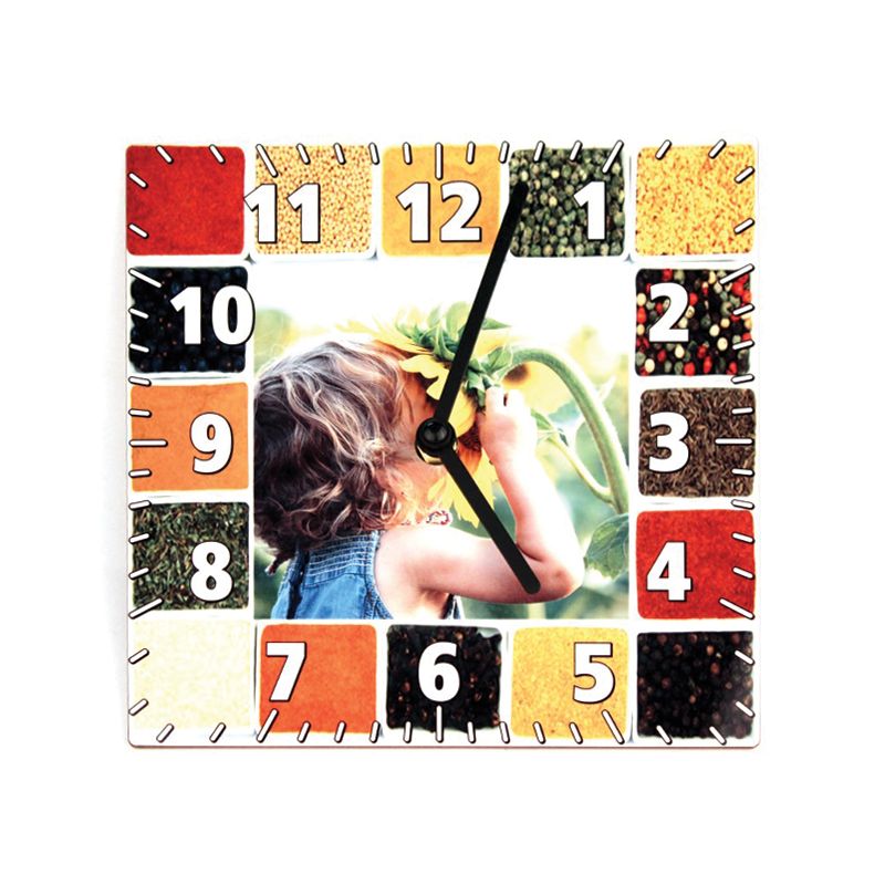 Horloge personnalisée 30 cm | Carré Horloge personnalisée 30 cm | Carré
