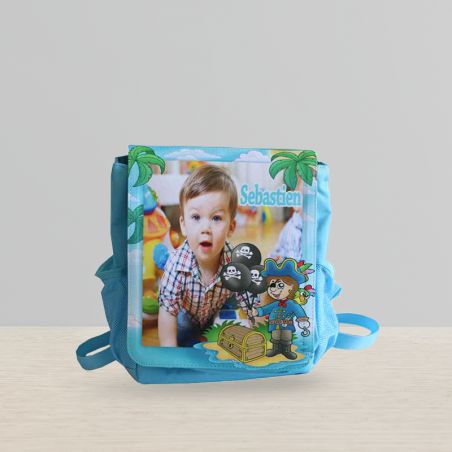 Sac à dos enfant bleu/rose personnalisé
