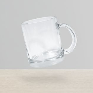 Mug en verre transparent personnalisé avec Texte et Photo