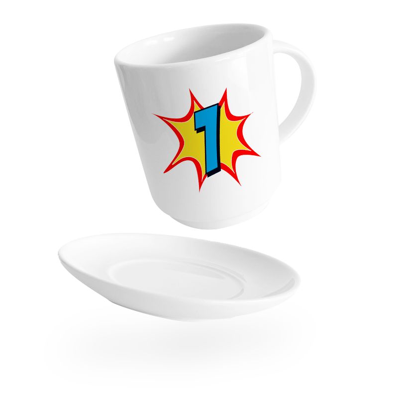 Grande tasse à café personnalisée + soucoupe Grande tasse à café personnalisée + soucoupe