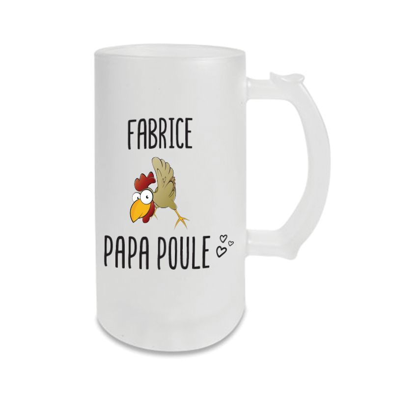 Chope de bière Papa Poule, Cadeau Fête des Pères