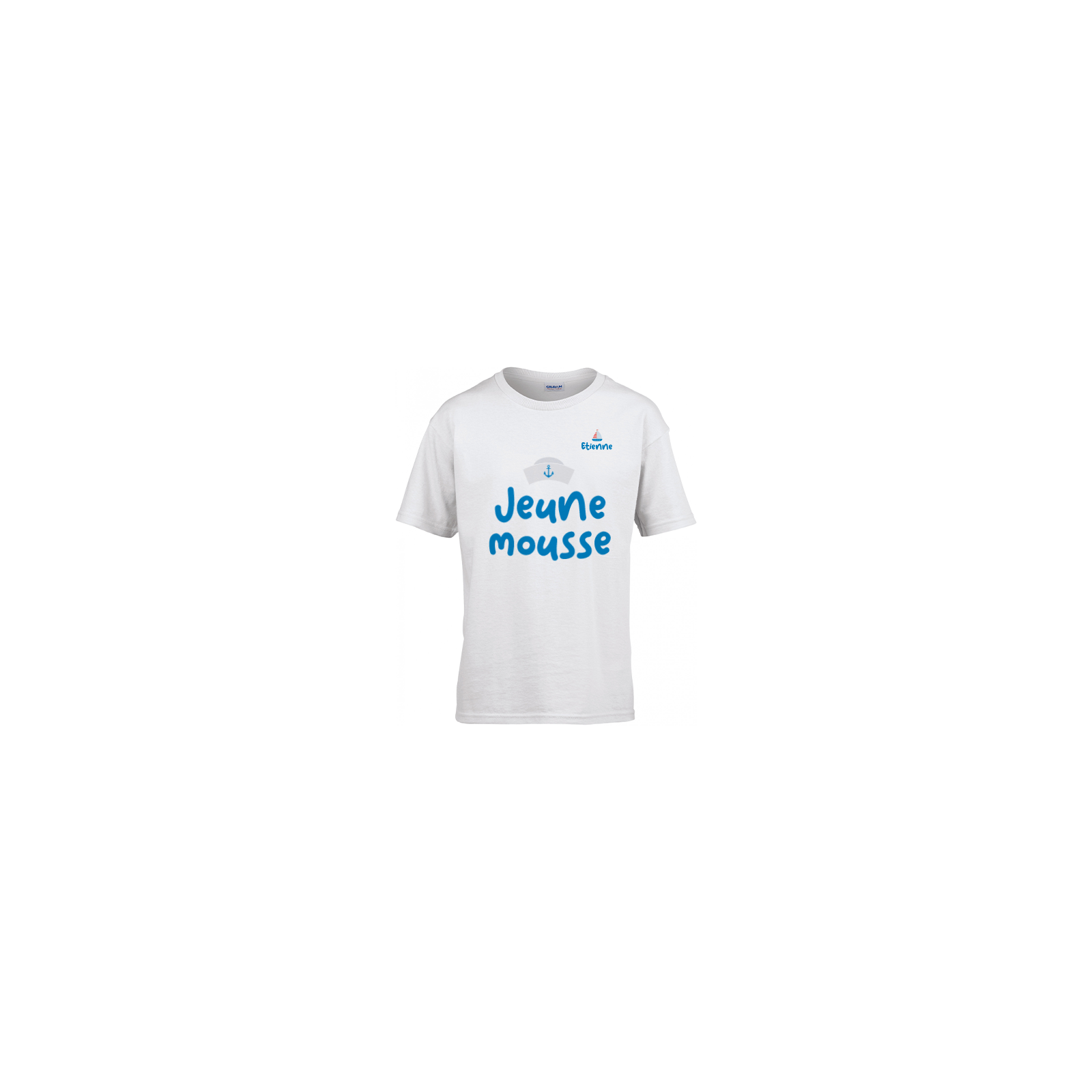 Tee-shirt mixte blanc à Col Rond Enfant | Jeune Mousse 