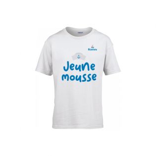 Tee-shirt mixte blanc à Col Rond Enfant | Jeune Mousse 