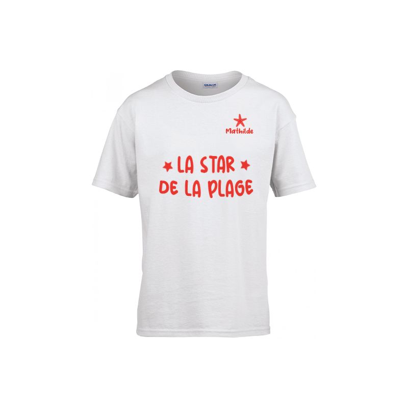 Tee-shirt mixte à Col Rond Enfant | Star de la plage Tee-shirt mixte à Col Rond Enfant | Star de la plage