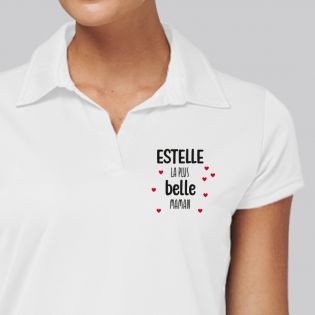 Polo femme blanc personnalisé - Fête des mères | La plus belle