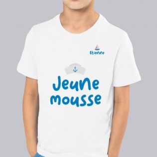 Tee-shirt mixte blanc à Col Rond Enfant | Jeune Mousse 