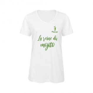 Tee-shirt personnalisable col V Femme | La reine du Cocktail