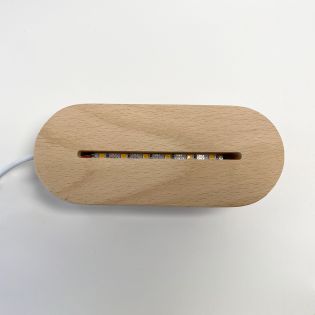 Lampe de chevet à LED avec socle en bois personnalisable avec prénom | Modèle Danseuse Ballerine