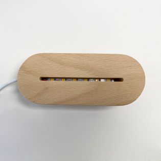 Lampe de chevet à LED avec socle en bois personnalisable avec prénom | Modèle Joueur de Football