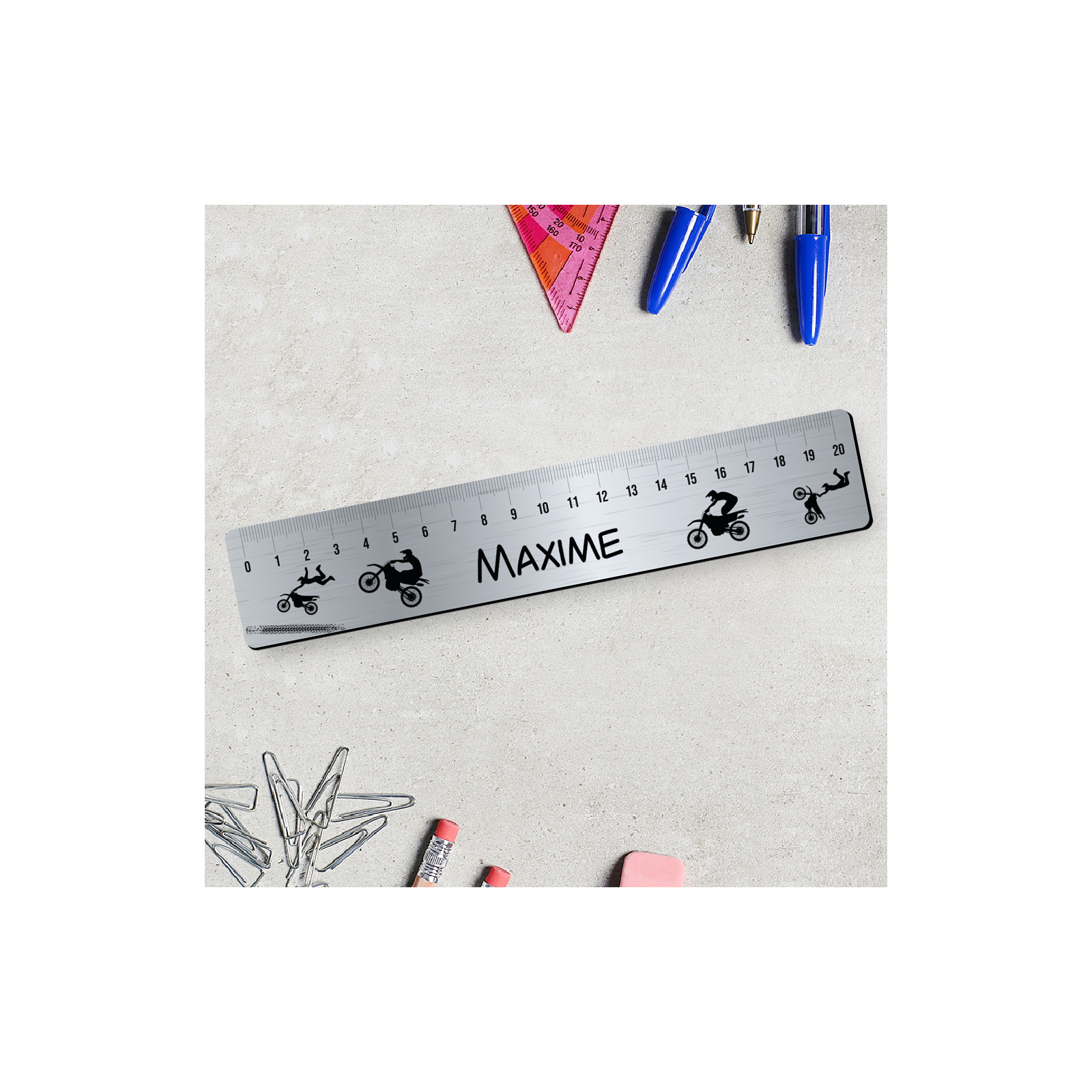 Sticker Mural Personnalisé Moto + Prénom – Décoration Intérieure, Made In France