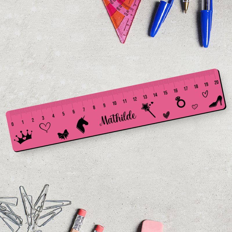 Règle graduée 20 cm personnalisée pour écolier · Prénom | Princesse Règle graduée 20 cm personnalisée pour écolier · Prénom | Princesse
