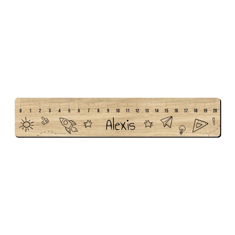 Règle graduée 20 cm personnalisée pour écolier · Prénom | Étoiles Règle graduée 20 cm personnalisée pour écolier · Prénom | Étoiles