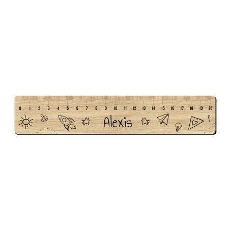 Règle graduée 20 cm personnalisée pour écolier · Prénom | Étoiles