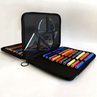 Trousse à Crayons + Règle 20 cm Personnalisées | Hippocampe