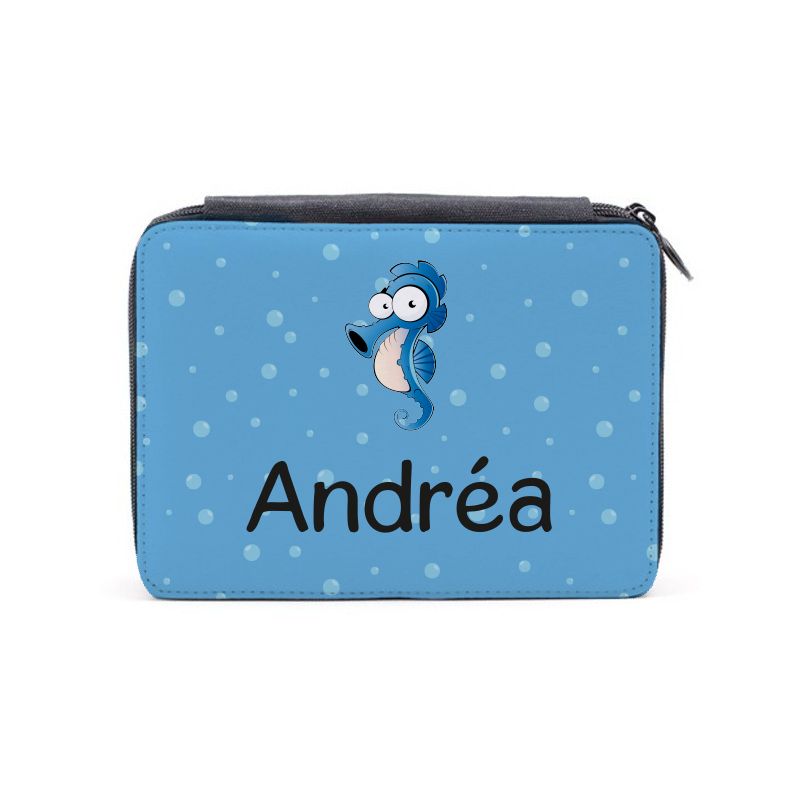 Trousse à Crayons + Règle 20 cm Personnalisées | Hippocampe Trousse à Crayons + Règle 20 cm Personnalisées | Hippocampe