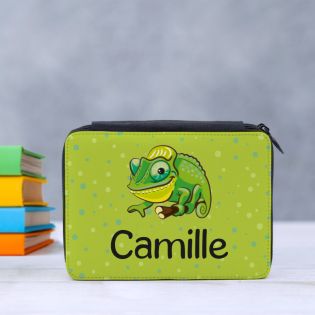 Trousse à Crayons + Règle 20 cm Personnalisées | Caméléon