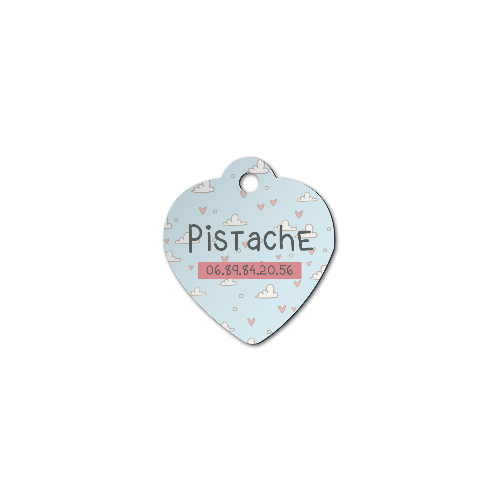 Médaille personnalisée prénom pour chat | Forme de cœur