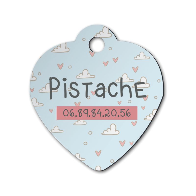 Médaille personnalisée prénom pour chat | Forme de cœur Médaille personnalisée prénom pour chat | Forme de cœur