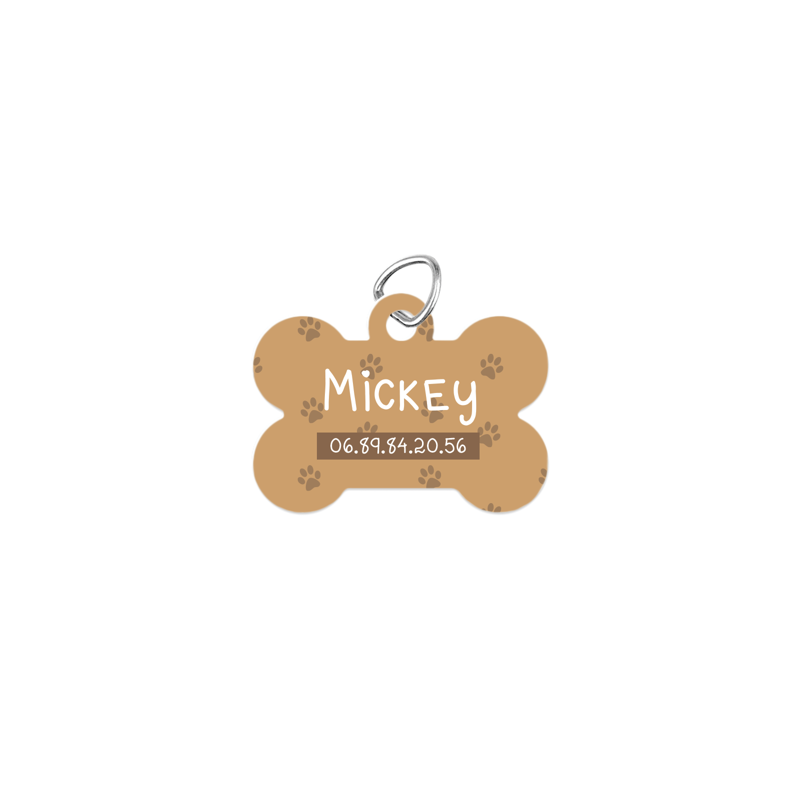 Médaille colorée personnalisée pour chien | Forme d'os
