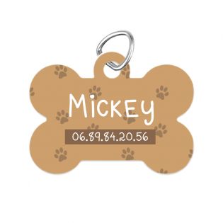 Médaille colorée personnalisée pour chien | Forme d'os