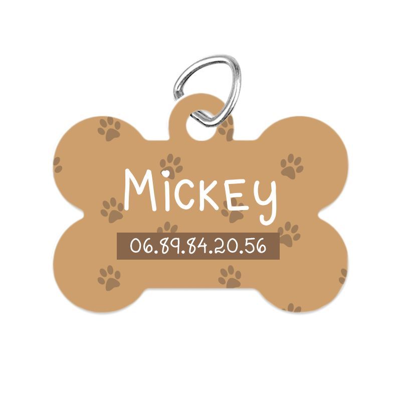 Médaille colorée personnalisée pour chien | Forme d'os Médaille colorée personnalisée pour chien | Forme d'os