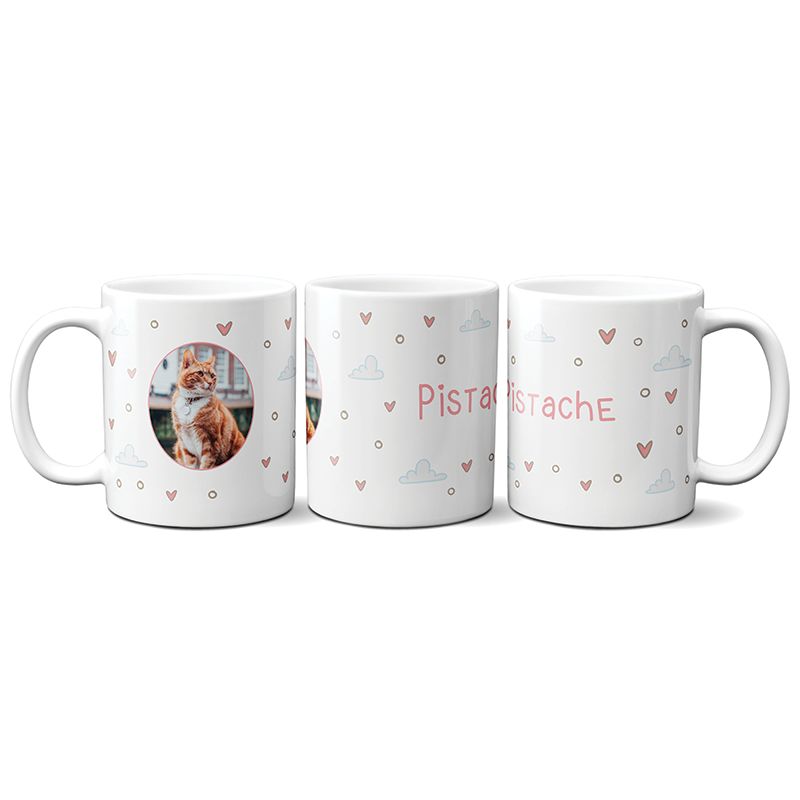 Mug personnalisé chat prénom + photo