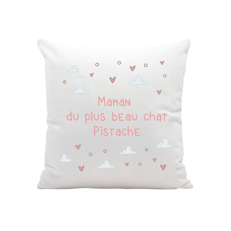 Coussin personnalisé blanc - Texte et/ou Photo | Carré 40 x 40 cm