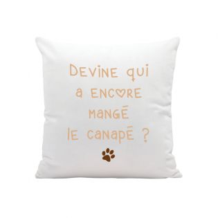 Coussin personnalisé blanc - Texte et/ou Photo | Carré 40 x 40 cm