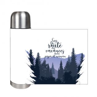 NOËL | Grand thermos à café personnalisé BLANC