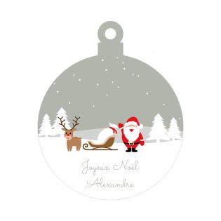 Décoration de Noël en plexiglass à personnaliser avec un prénom - Cadeau Noël original, décoration sapin - Modèle Duo de Noël