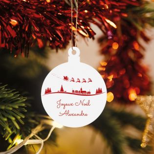 Décoration de Noël personnalisable avec un prénom - Cadeau Noël, décoration sapin de Noël en plexiglass - Modèle Ville magique