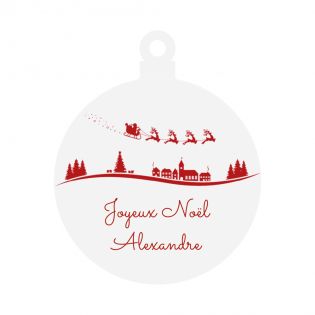 Décoration de Noël personnalisable avec un prénom - Cadeau Noël, décoration sapin de Noël en plexiglass - Modèle Ville magique