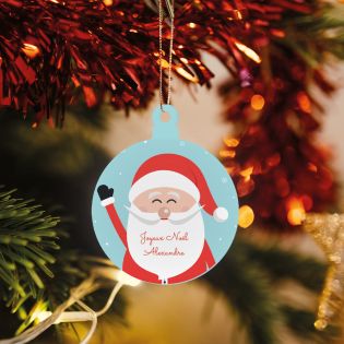 Décoration de Noël personnalisée avec un prénom - Cadeau Noël, décoration sapin de Noël en plexiglass - Modèle Santa