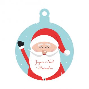 Décoration de Noël personnalisée avec un prénom - Cadeau Noël, décoration sapin de Noël en plexiglass - Modèle Santa