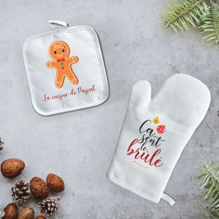 Kit de cuisine · Gant & Manique humoristique Père Noël Hawaïen