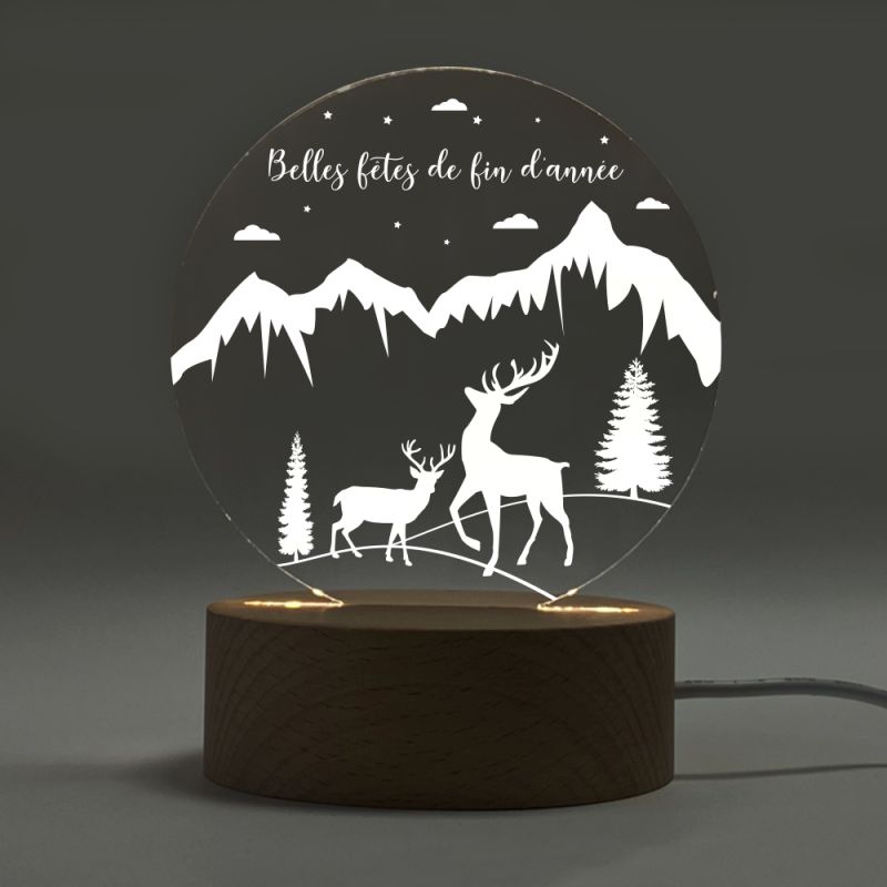 Lampe de chevet avec socle en bois à graver | Rennes - Joyeux Noël Lampe de chevet avec socle en bois à graver | Rennes - Joyeux Noël